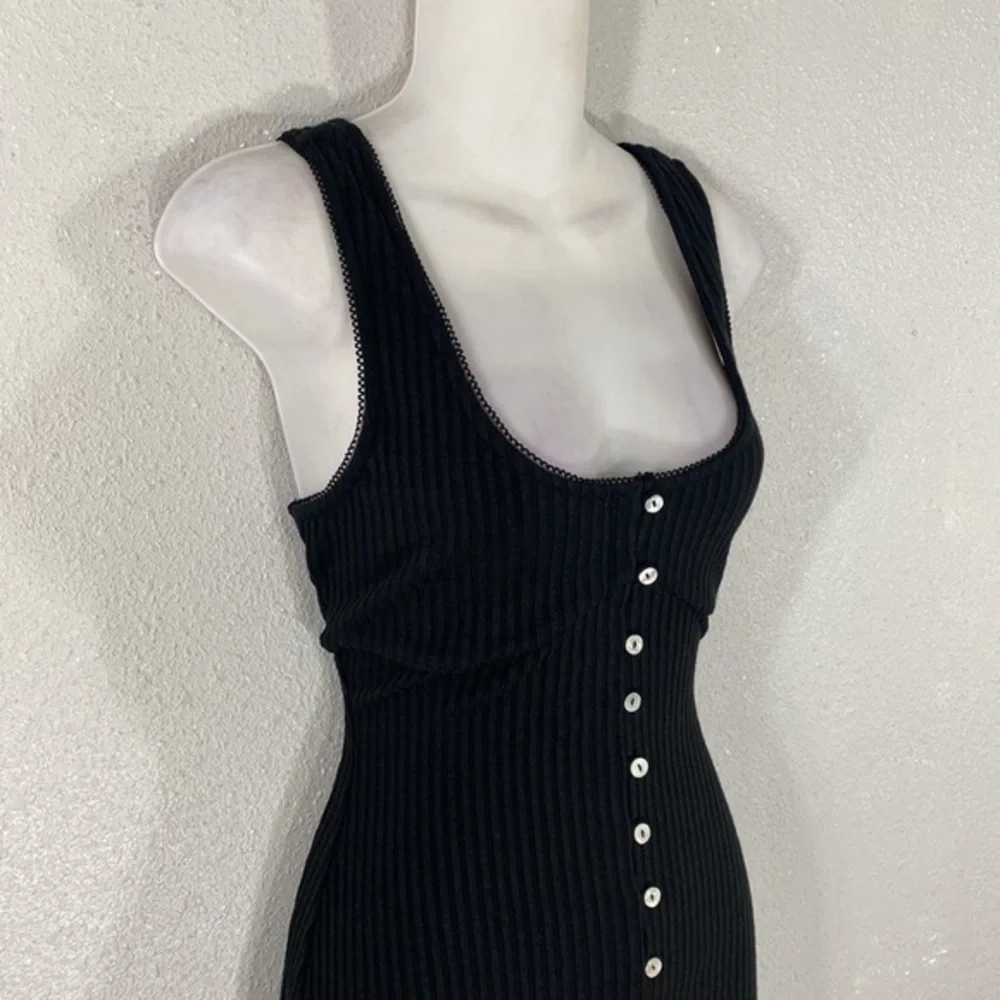 Lovers + Friends Tatiana Black Tank Button Down Mini Dress C.C10 - Picture 5 of 12